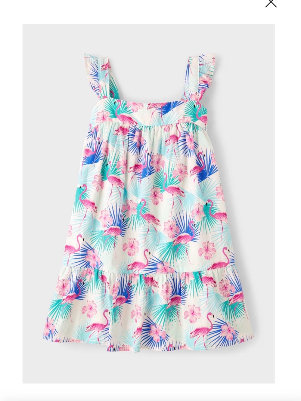 Gymboree Girls Flamingo Tiered Dress- Pink, Teal, Blue